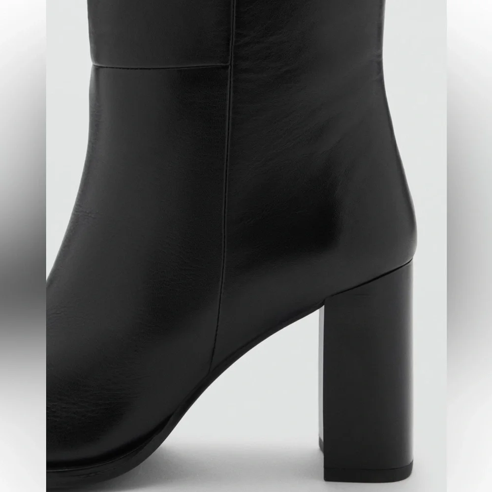 Mango Black Over the Knee Boots